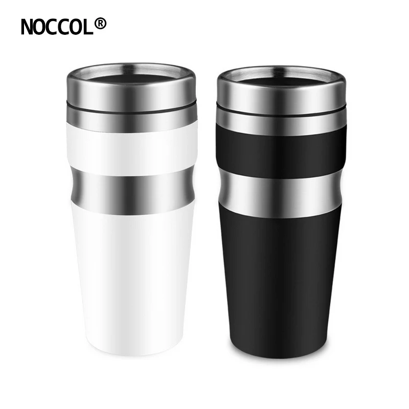 NOCCOL модные двойные кружки из нержавеющей стали для автомобиля с крышкой высокое