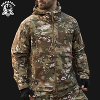 tactical shark skin jacket military men softshell waterpoof camo camouflage windbreaker army hood combat jacket male winter coat