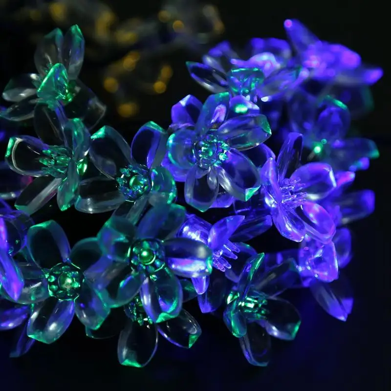 50 LED Peach Blossom Solar Fairy String Light Outdoor Party Decor(Colorful) | Лампы и освещение