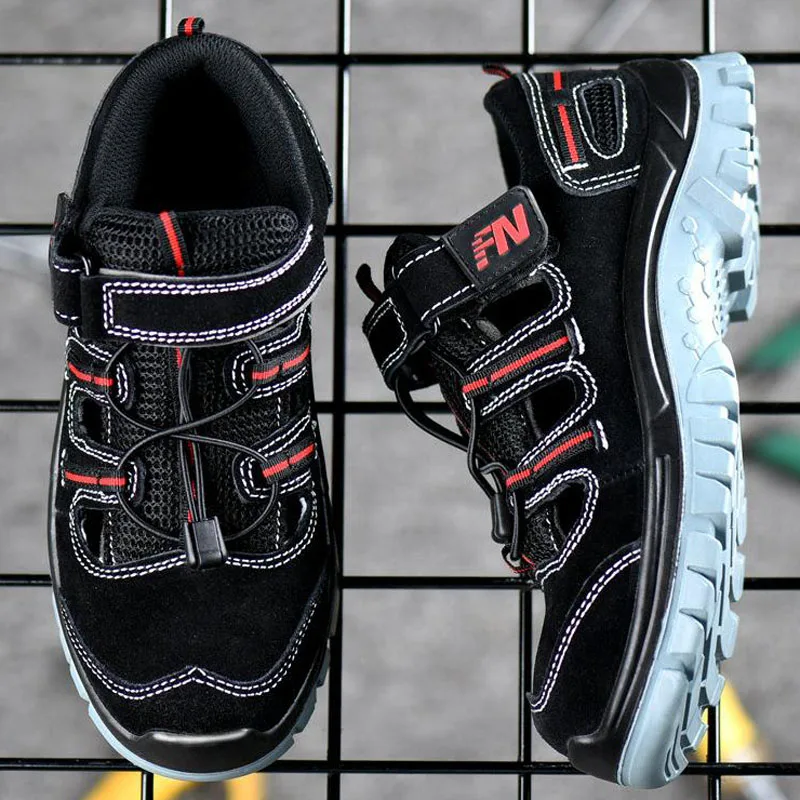 Safety Shoes Cap Steel Toe Shoe Boots For Summer Man Work Men Breathable Mesh Size Footwear Wear-resistant DXZ015 | Безопасность и