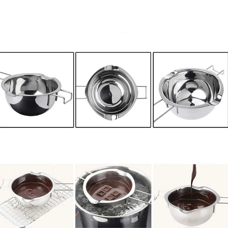 2 Pieces Stainless Steel Universal Double Spouts Baking Insert Tools Melting Pot for Butter Chocolate Cheese Caramel(18/8 Stee | Дом и сад