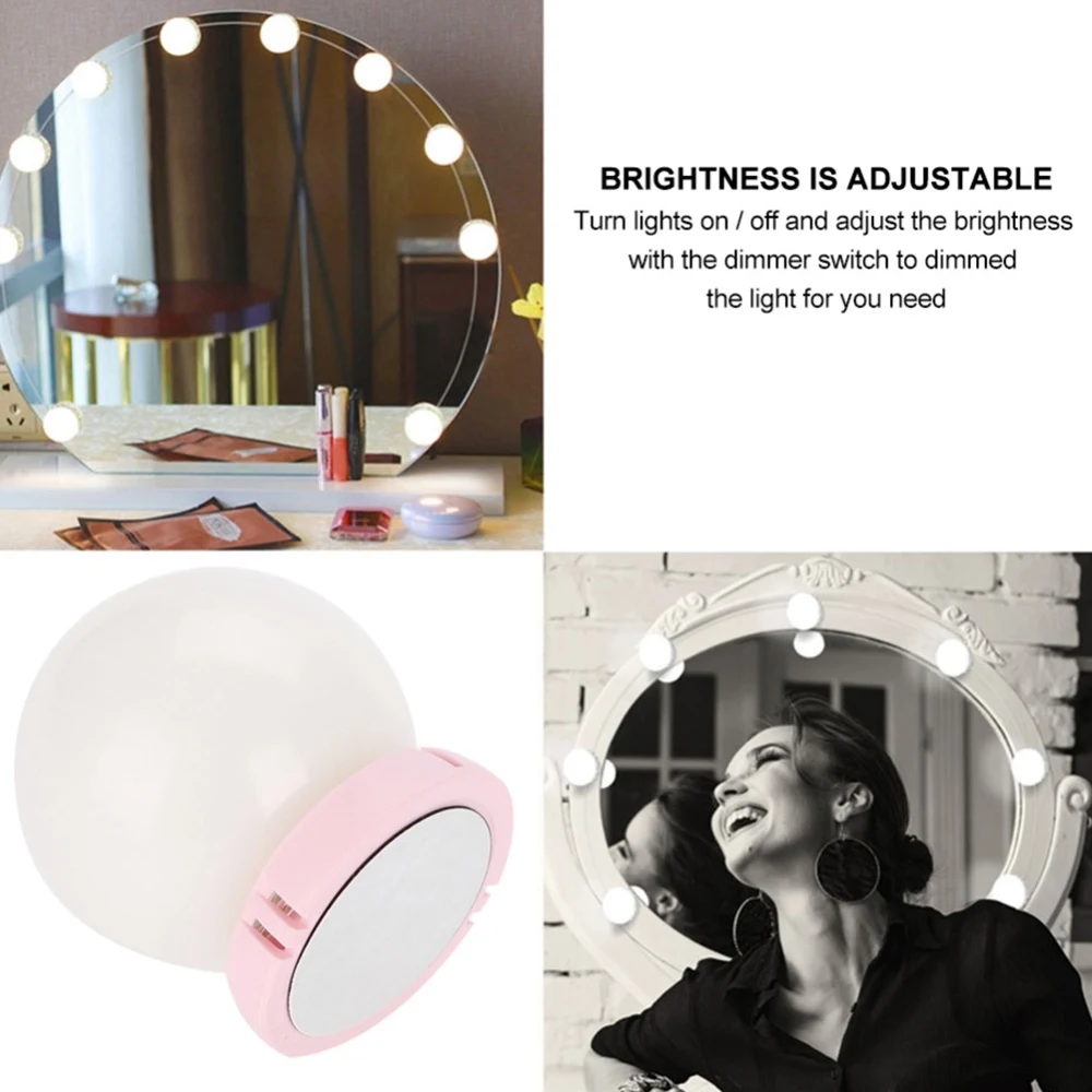 Makeup Mirror Vanity Led Light Bulbs Kit Usb Charging Port Cosmetic Lighted Make Up Mirrors Bulb Adjustable Brightness Lights | Лампы и