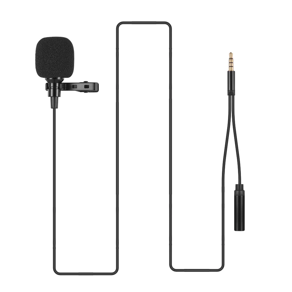 Mini Clip-on Lapel Lavalier Condenser Microphone with 3.5mm Headphone Output Jack for iPhone iPad Android Smartphone PC | Электроника
