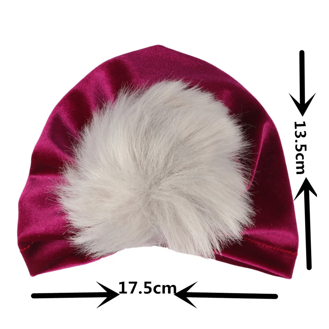 Fur Pompom Velvet Headband Baby Soft Elastic Hairband Kids Girls Headwrap Newborn Turban Bandanas Headwear Photography Prop | Детская