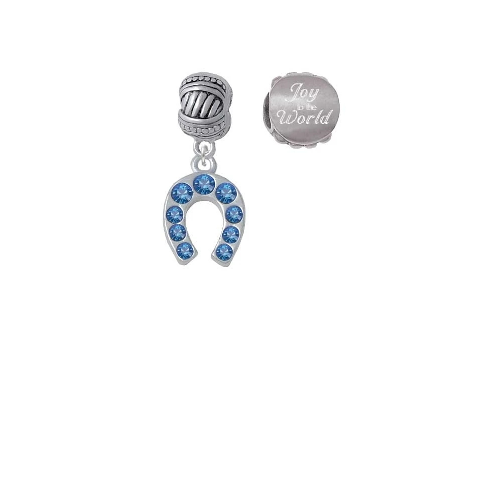 Синий Хрустальная Подкова Joy to the World Charm Beads (набор из 2)| |