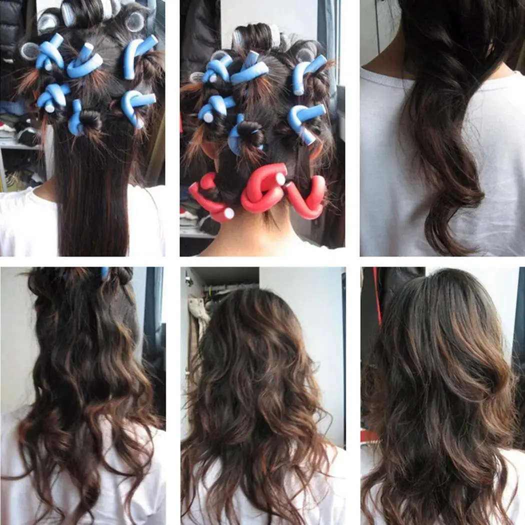 Гибкая DIY стержни для завивки бигуди волос Salon многоцветный|Бигуди| |