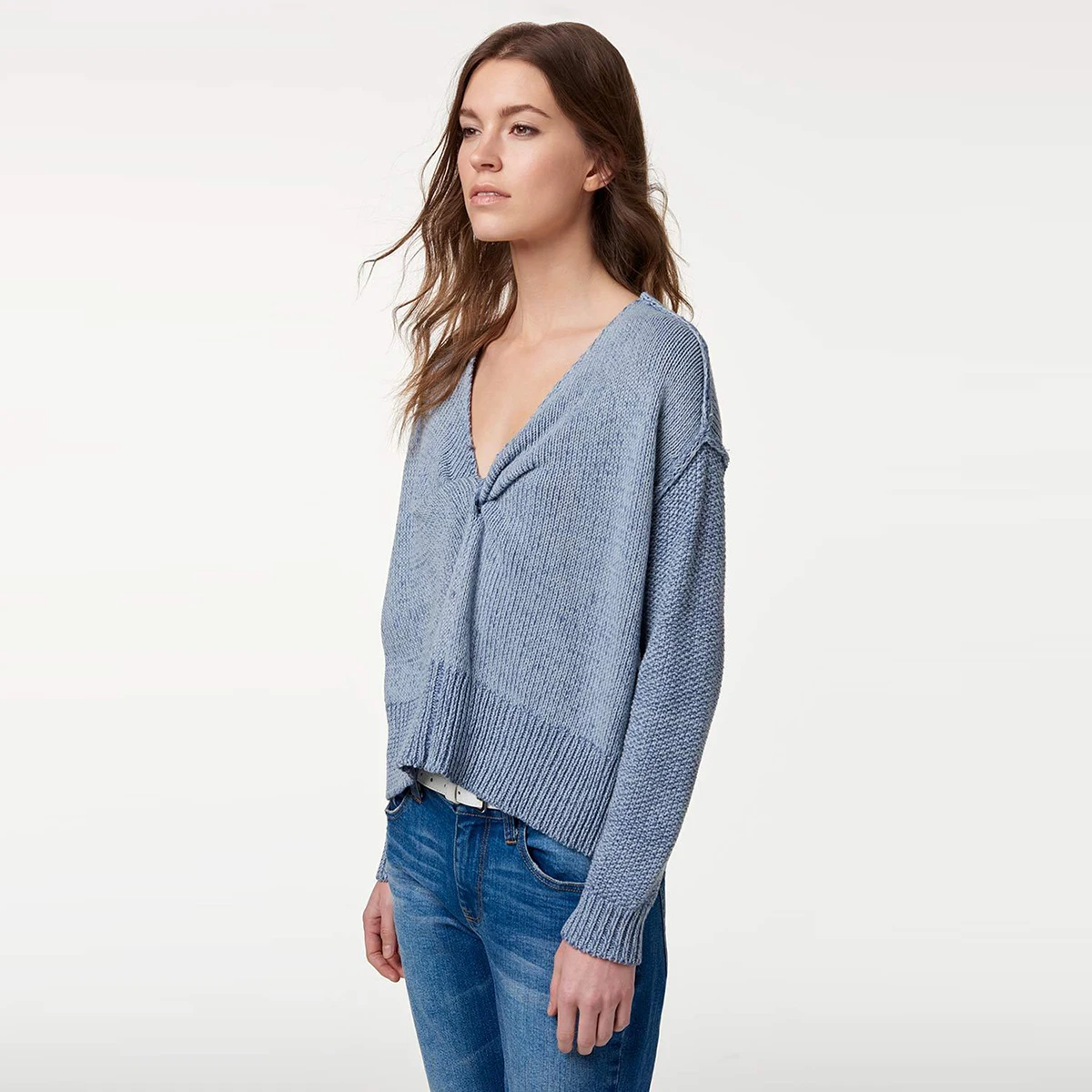 HDY AHAODUOYI Simple And Versatile Two-piece Tops Design V-neck Kink For Casual Wear Short Sweater | Женская одежда