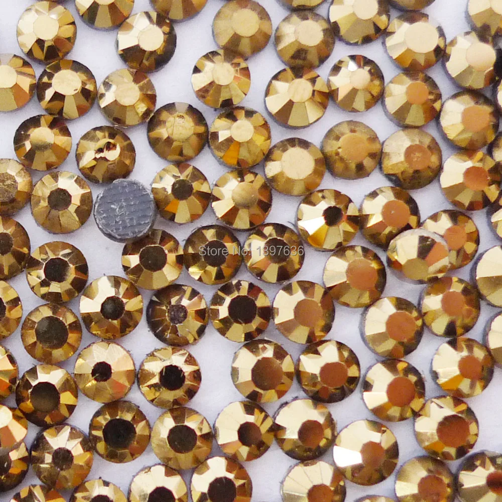 AAAA SS6 SS10 SS16 SS20 SS30 Золотой DMC стразы с горячей фиксацией с плоской задней поверхностью, приклеиваемый клей для украшения одежды, телефона
