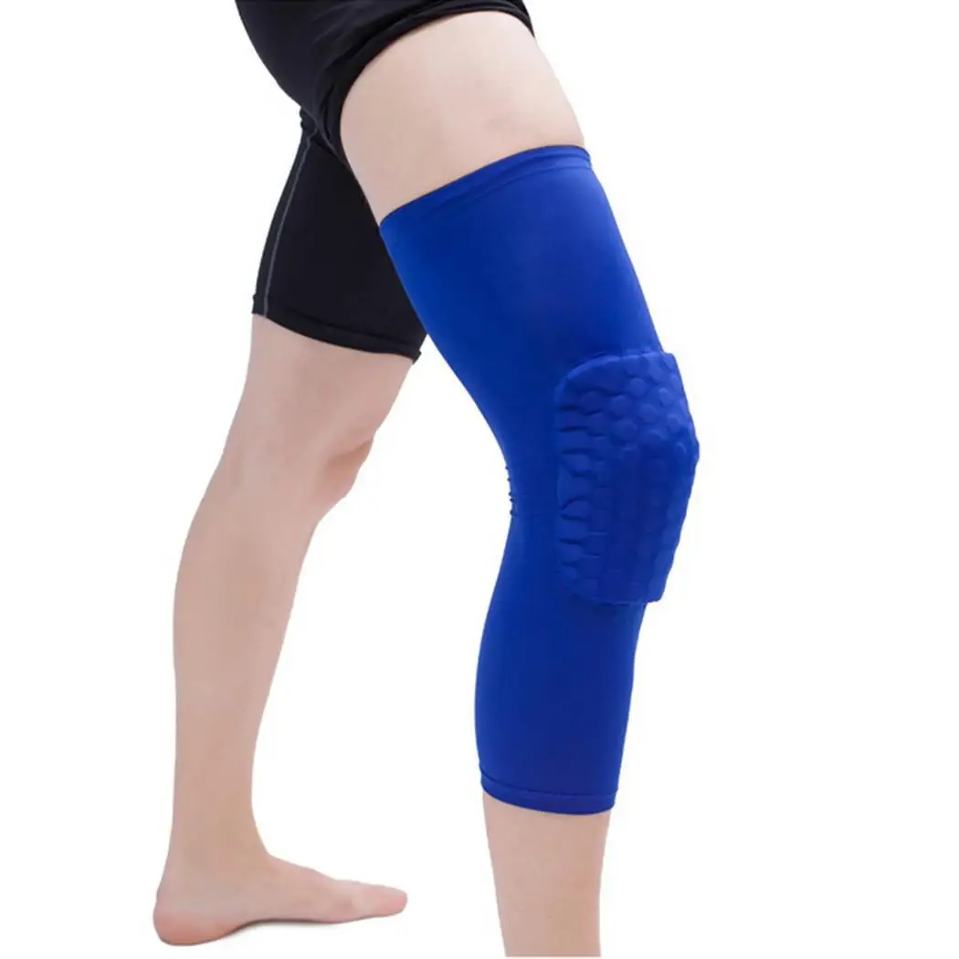 Унисекс спортивные противоскользящие соты компрессионные дышащие Колено Футбол