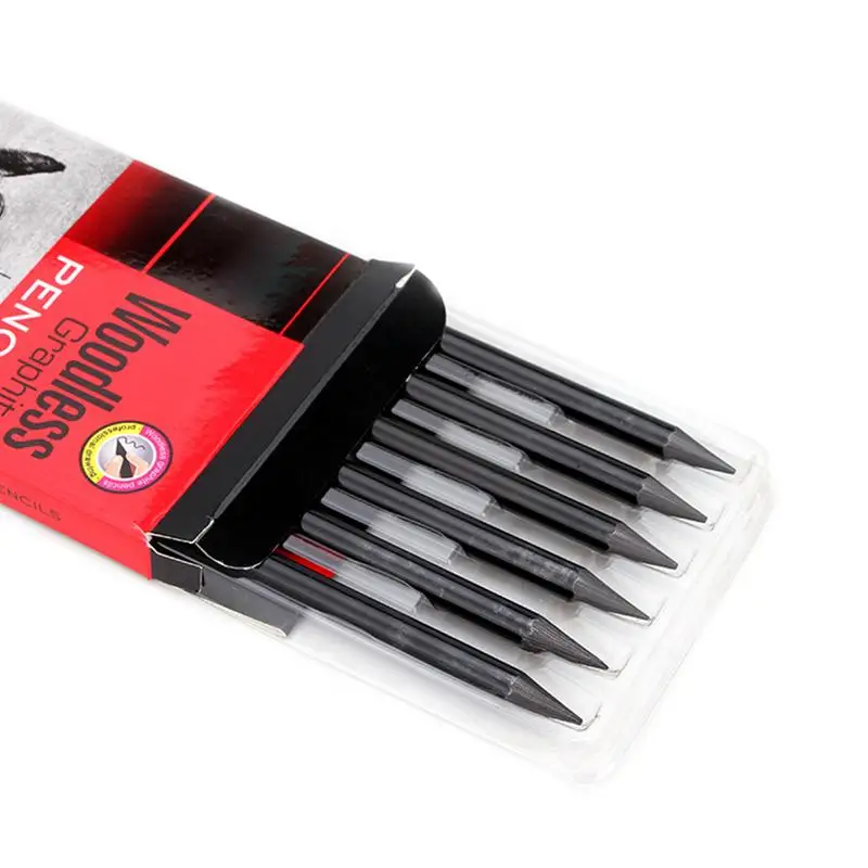 6 Pack Sketch Drawing Pencil Set Woodless Graphite Pencils 17.5 CM 2H HB 2B 4B 6B 8B For Artists Painting Supplies #L4 | Канцтовары для