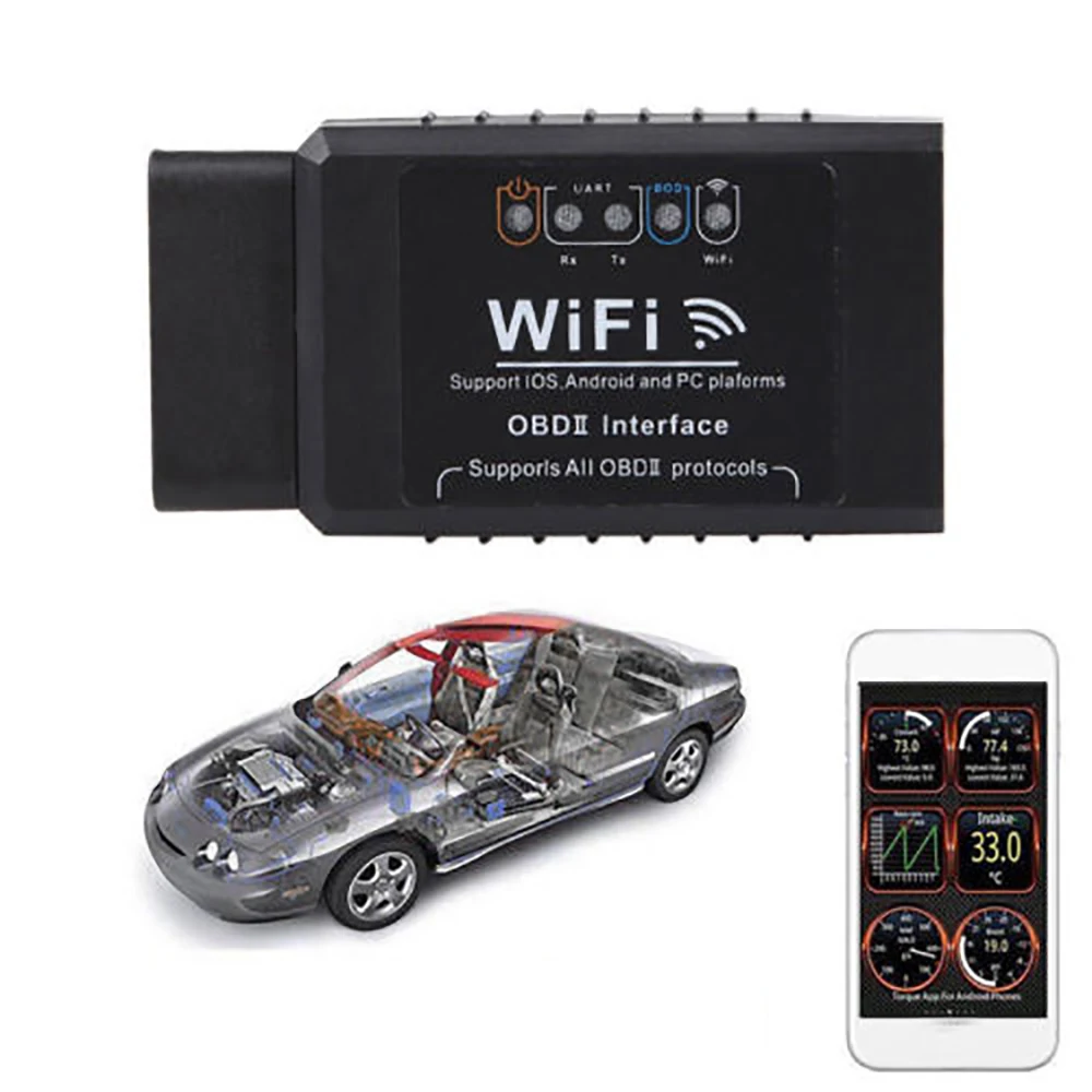 ELM327 WIFI OBD2 OBDII автомобильный диагностический сканер сканирующий инструмент для iOS