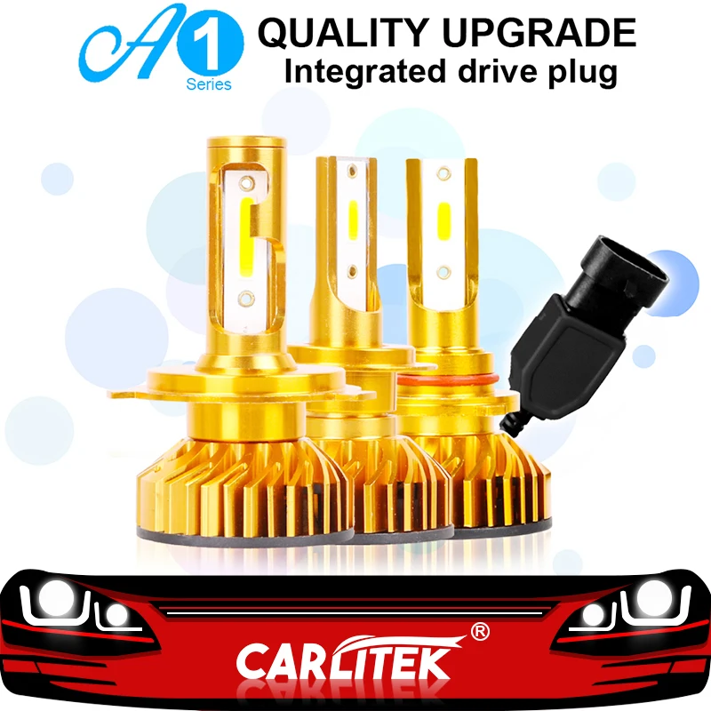 CARLitek 2 шт. H4 Светодиодные Автомобильные фары 6000K светодиодная лампа H7 диодные