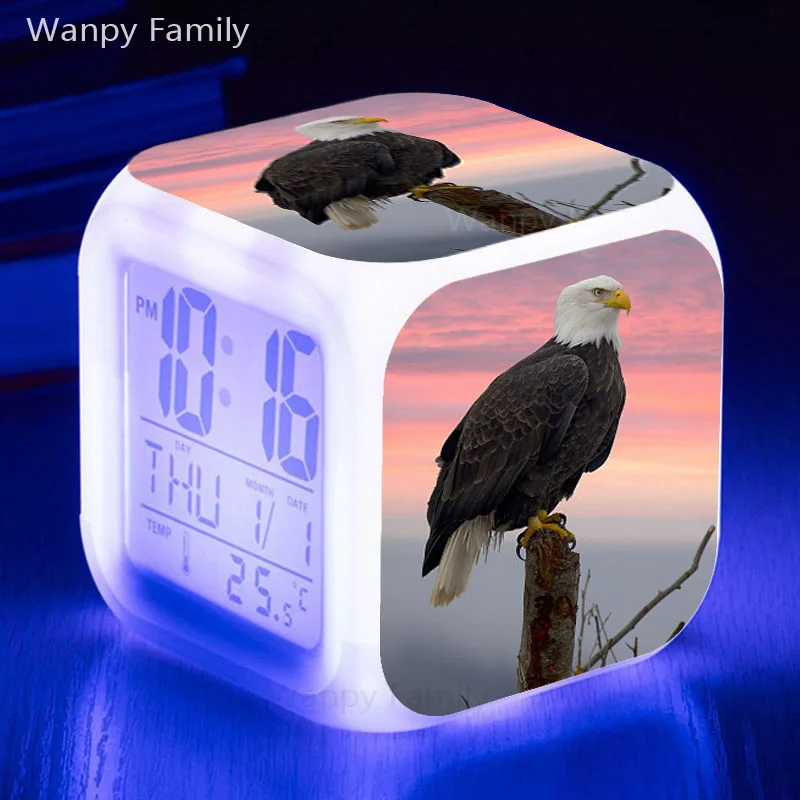 Raptor Falcon LED Alarm Clock 7 Color Glowing Digital Kids Gift Multifunction Desktop Electronic Watches | Дом и сад