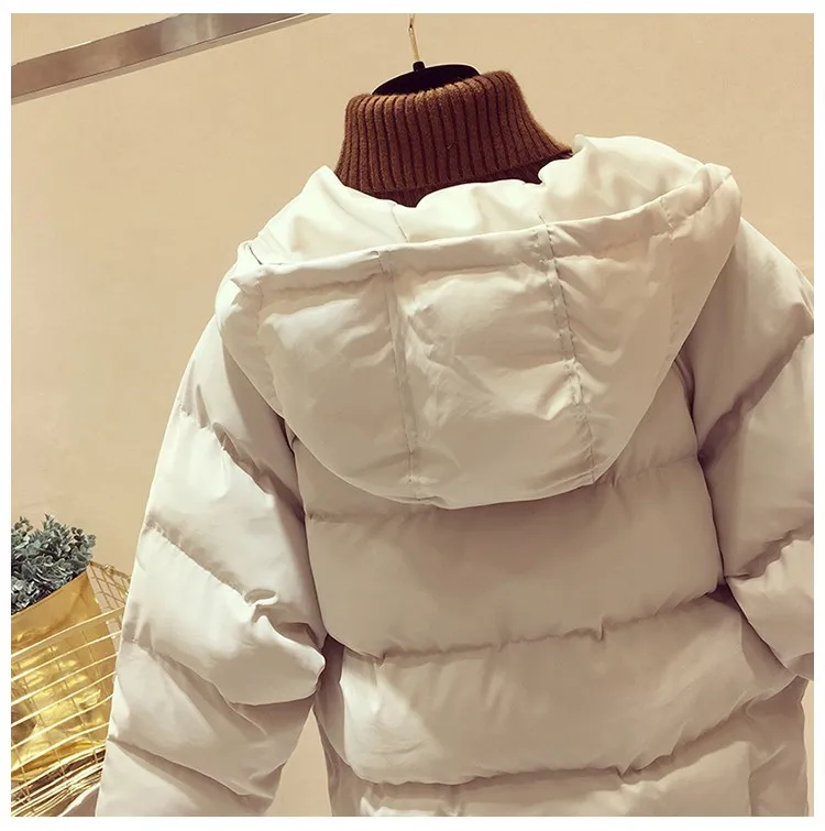 Зимняя куртка свободные короткие с капюшоном подпушка хлопок костюмы для женщин