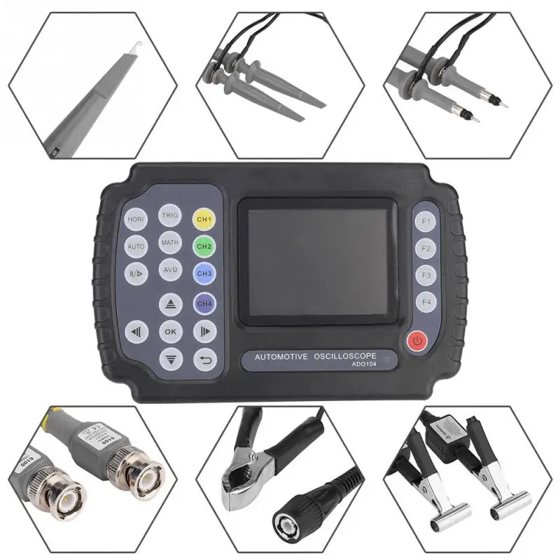 AC100 240V ADO104 4 канала горячий ультратонкий дизайн ручной цифровой осциллограф