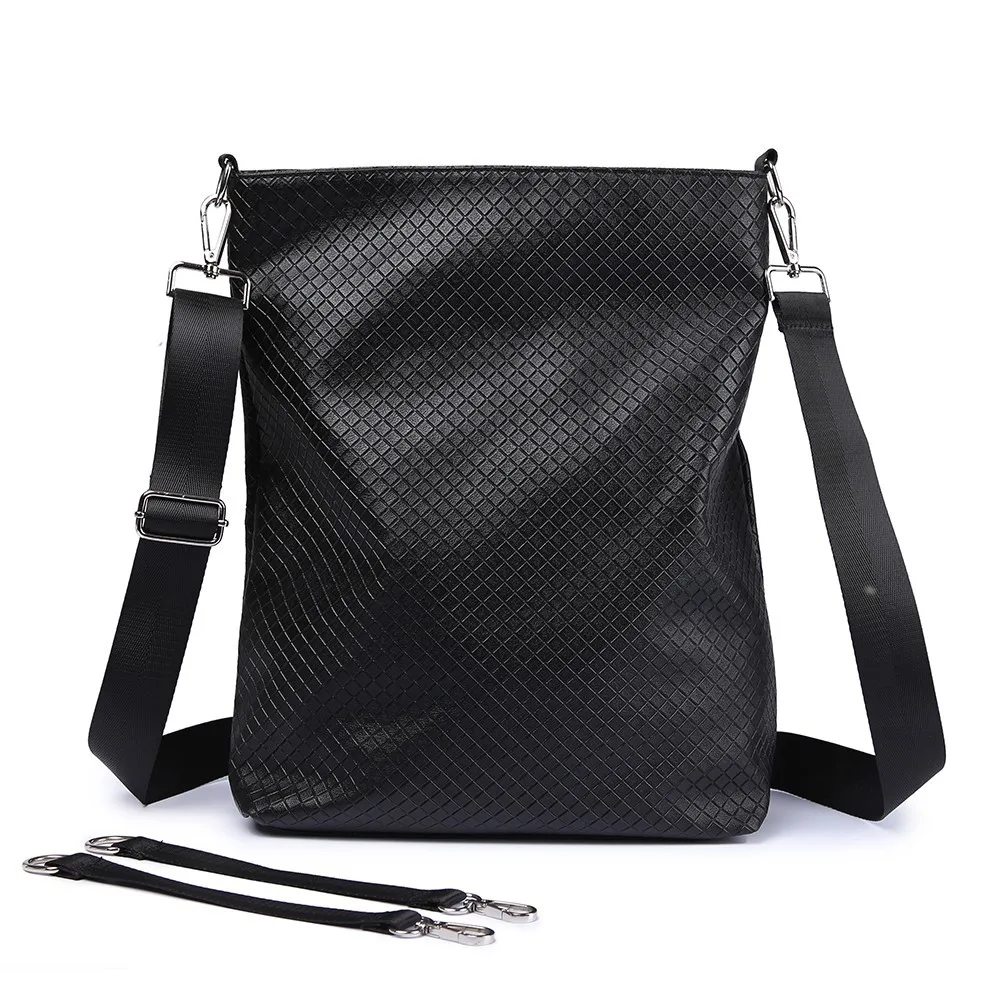 Crossbody Diaper Bag for Baby Care Black Plaid Large Capacity Messenger Nappy Changing Stylish Stroller | Мать и ребенок