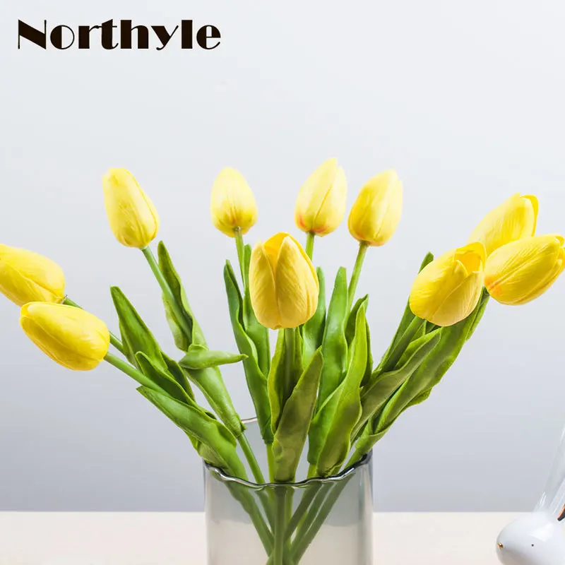 Настоящее сенсорный искусственная PU Tulip стволовых-13 &quotДлина искусственные цветы