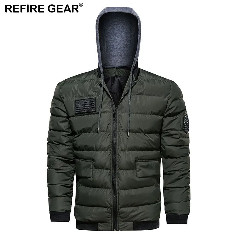 Мужская ветровка из хлопка Refire Gear Толстая теплая ветрозащитная спортивная