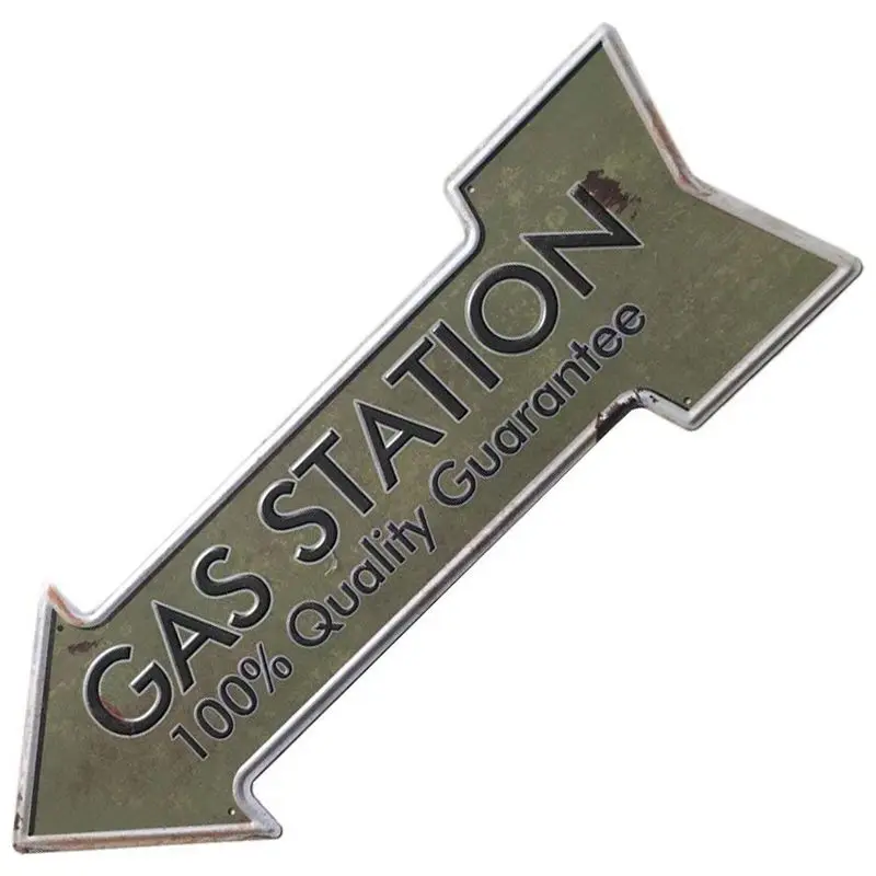 Arrow Gas Station Plate Poster Indication Slogan Decoration -10 450 x 160mm | Дом и сад