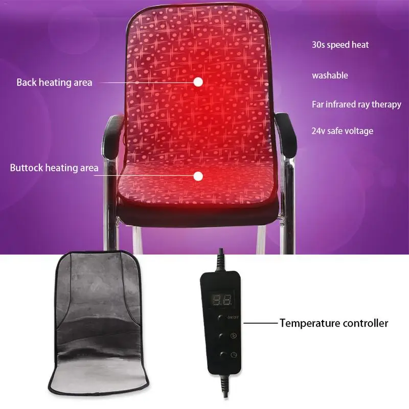 

Electric Heating Chair Pad Car Home Office Flannel Chair Pad Winter Warm Heat Seat Mat