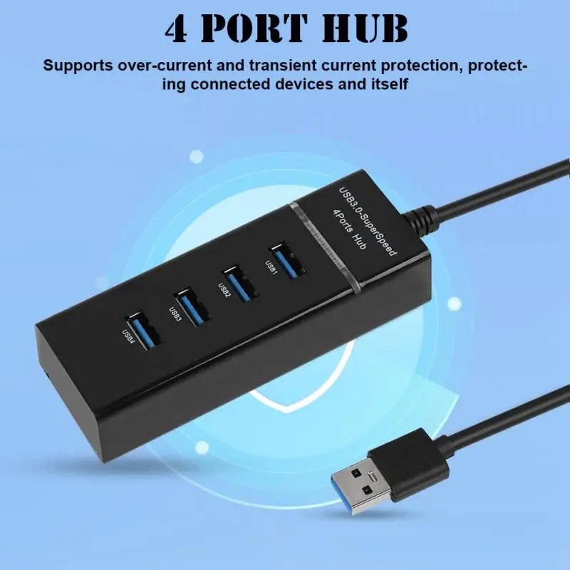 4 порта USB3.0 концентратор зарядная док станция 5 Гбит/с зарядный адаптер для