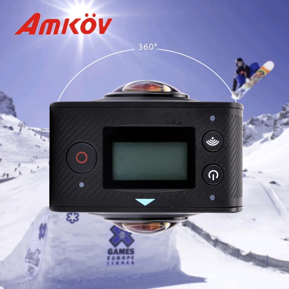 Оригинальный AMKOV AMK200S беспроводной 360 градусов Action Sports Камера панорама CMOS двойной