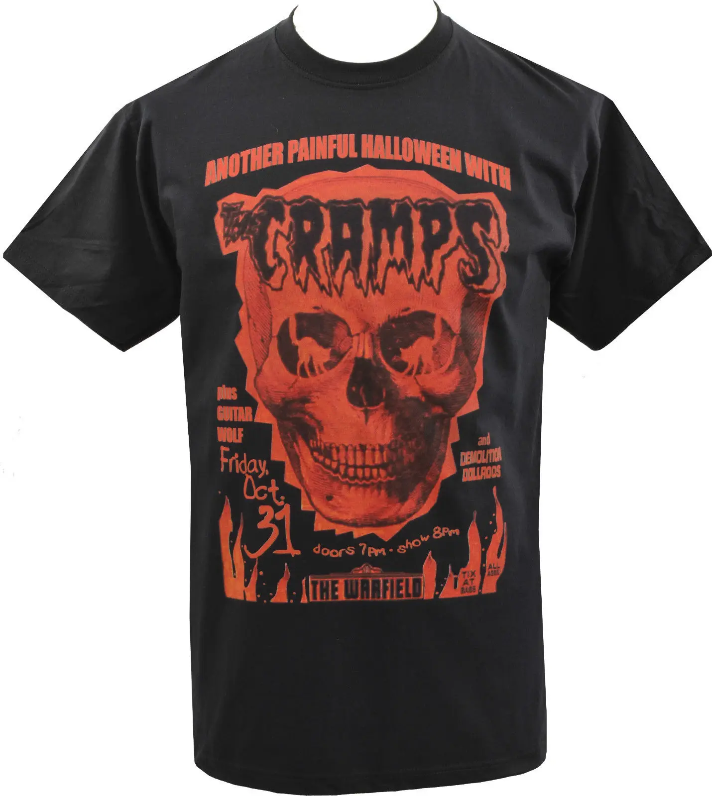Мужская футболка спазмы Хэллоуин Череп люкс интерьер PSYCHOBILLY гараж S-5XL модный
