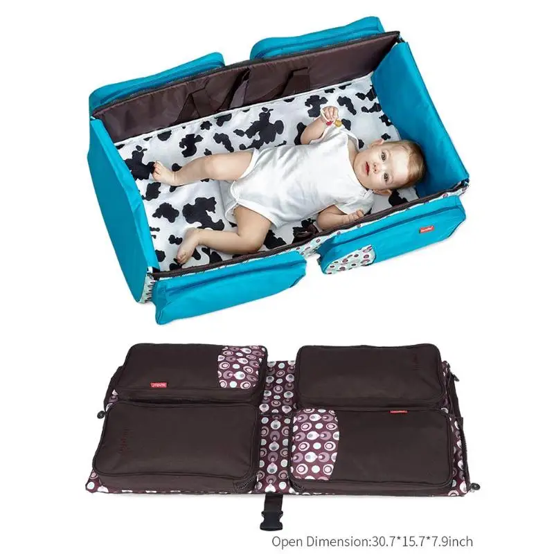 

Large Capacity Baby Diaper Bags Portable Travel Bed Baby Cribs Diapers Bag Foldable Mummy Shoulder Bag with Mosquito Net