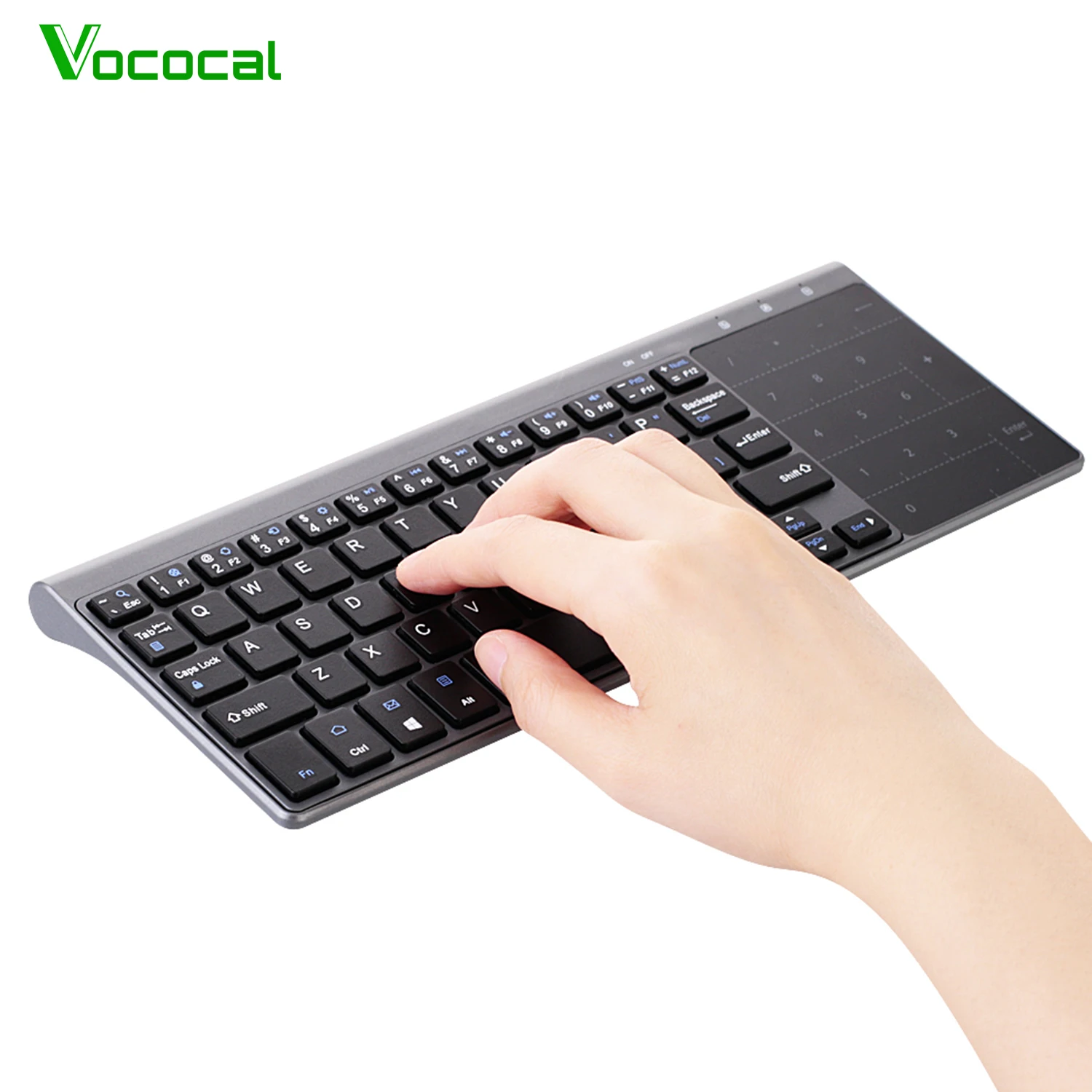Vococal 2 4 ГГц мини Беспроводная игровая клавиатура сенсорная панель для ТВ