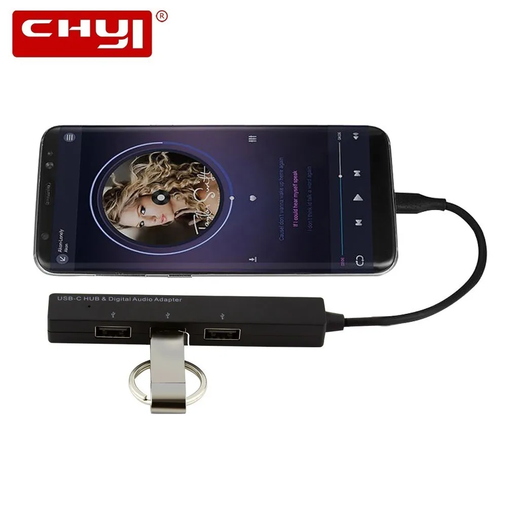 USB C концентратор 4 в 1 Тип Male к 3 5 мм аудио разъем Женский конвертер адаптер с 2 0