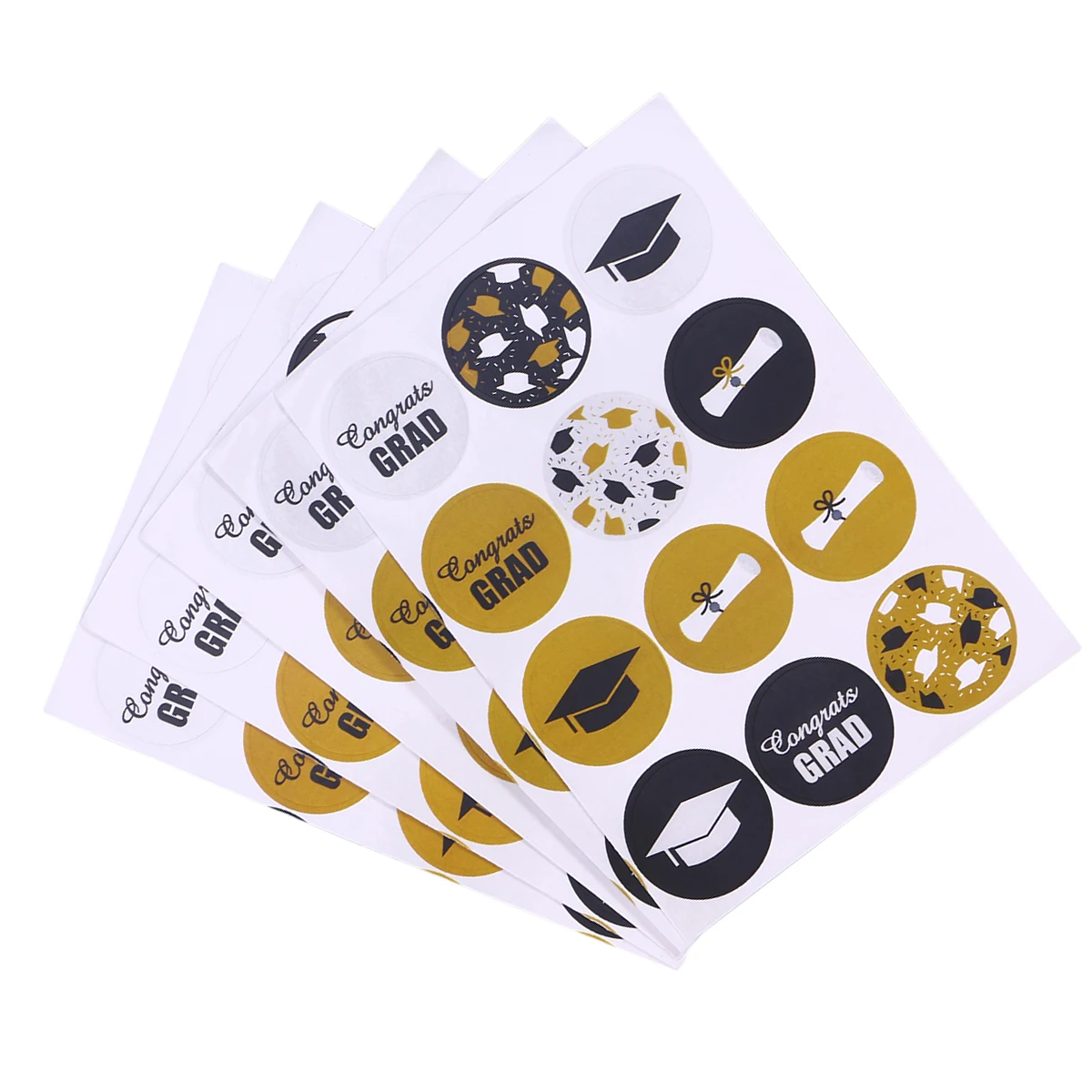 120 Pcs Round Labels Graduation Theme Patterned Sealing Stickers Handmade Roll Decals for Certificate Decor | Дом и сад