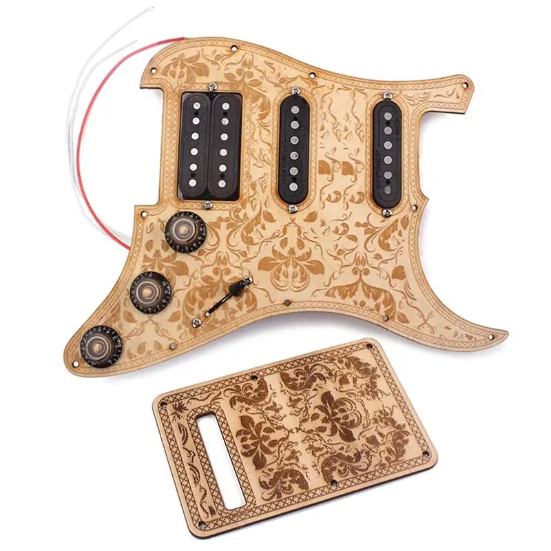 SSH Prewired загруженный Pickguard звукосниматели &quotхамбакер&quot деревянная накладка на