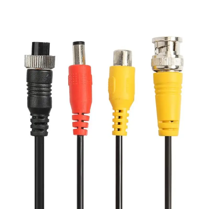 M12 4Pin авиации голова Женский BNC AV/RCA/DC CCTV Камера AV кабель переходника провод