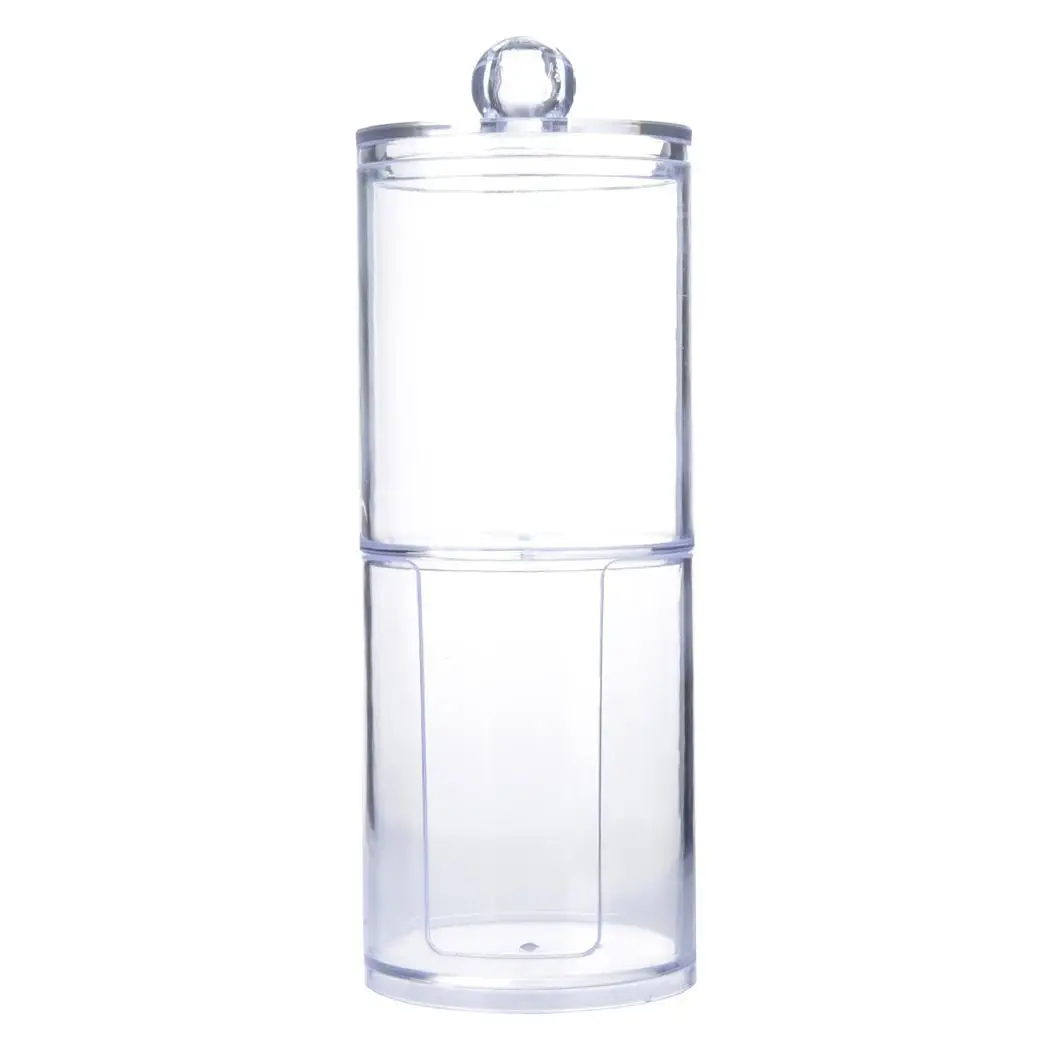 Transparent Dual Layer Cylinder Cotton Swab Storage Box Makeup Organizer Case | Дом и сад