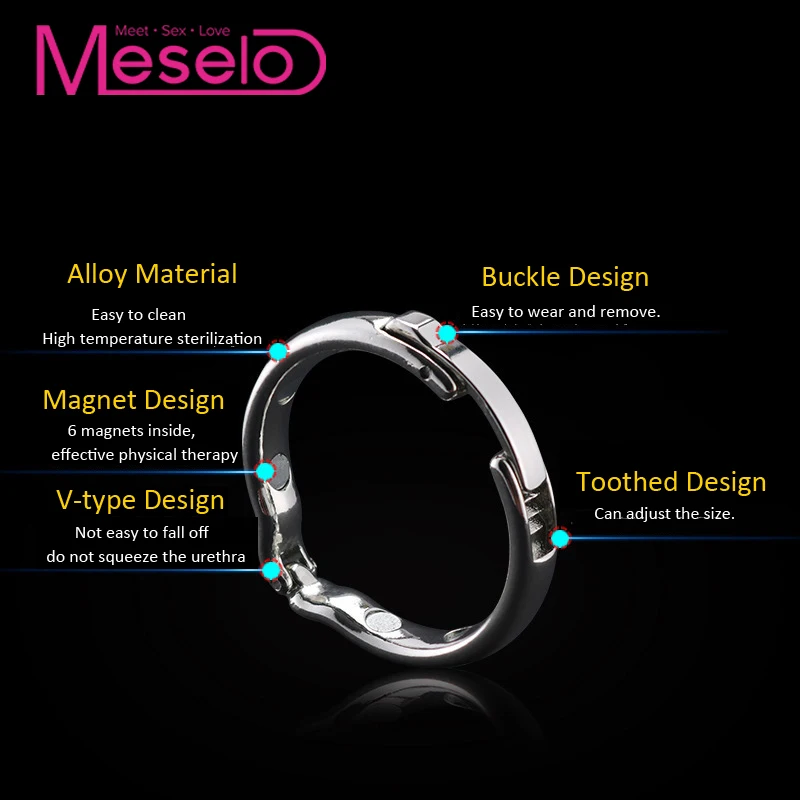 Meselo Металлические Магнитные Кольца для пениса секс-игрушки мужское устройство
