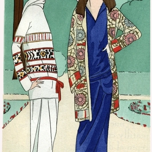 Две дамы в нарядах Madeleine Et плакат печать Мэри Эванс Picture Library (24X36)|Таблички и знаки|