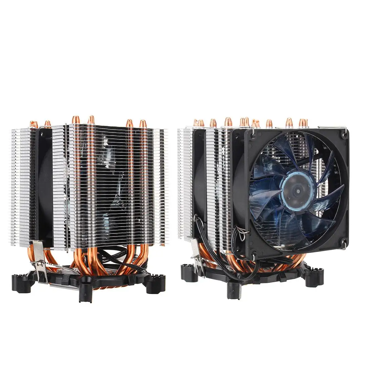 6xCopper тепловые трубки Blue светильник 3/4Pin Процессор Вентилятор охлаждения один двойной вентилятор радиатора для Intel 775/1150/1151/1155/1156/1366 для AMD