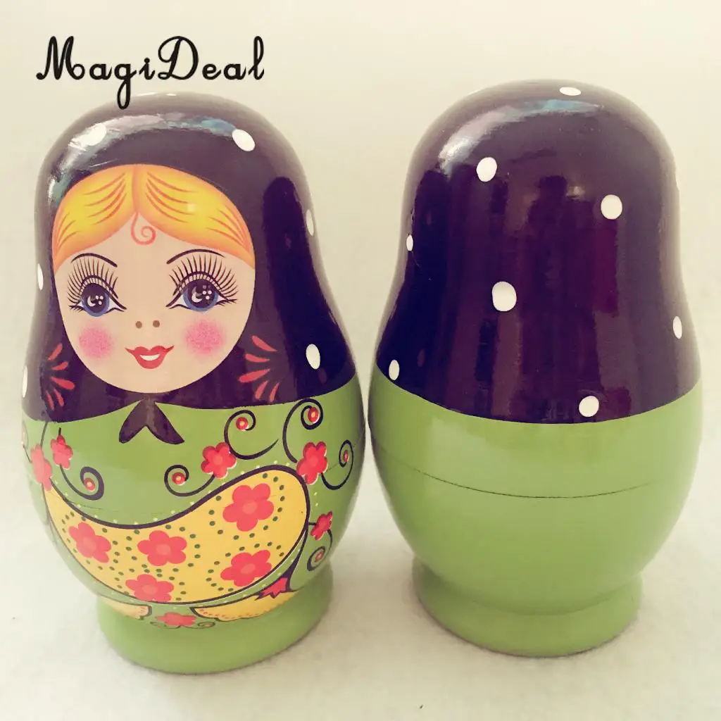 MagiDeal милый 5 шт./компл./комплект нарисованные девушки деревянные русские