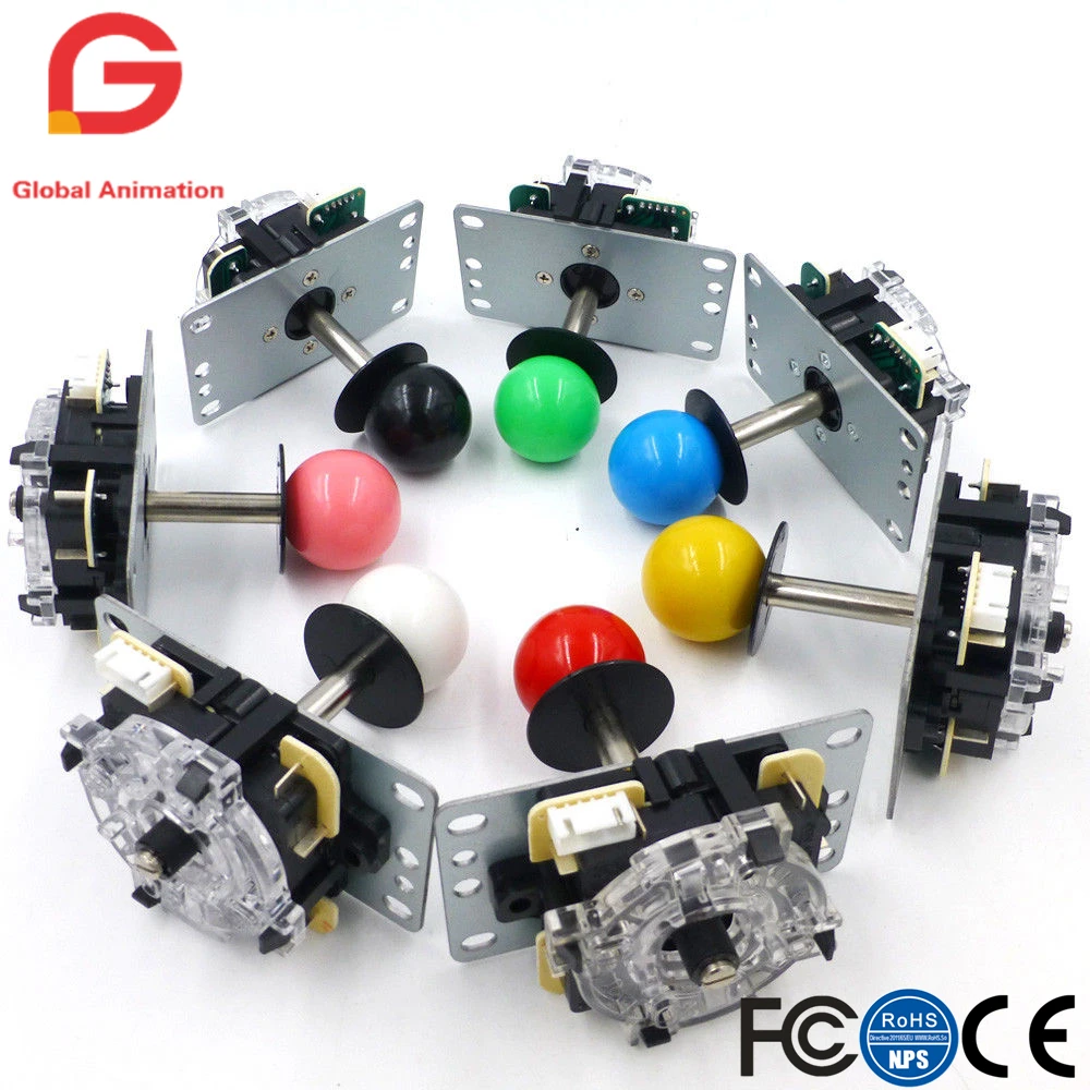 2 шт. 4 сторонний джойстик Sanwa 5Pin с печатной платой для аркадной игровой консоли