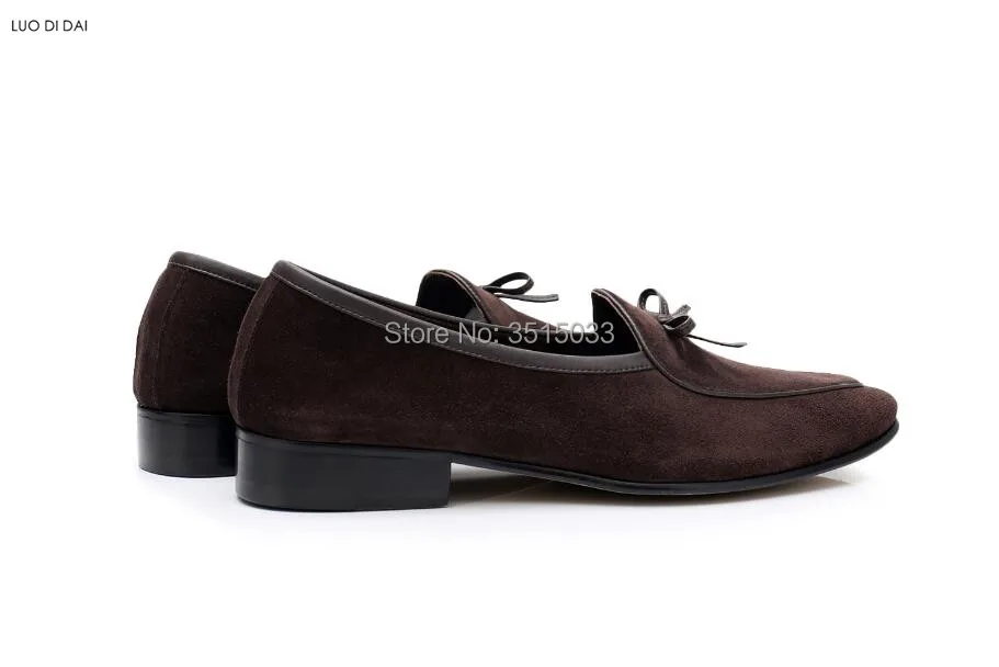 2019 New Men party loafers men wedding shoes bow casual suede leather flats point toe vintage dress low heel | Обувь