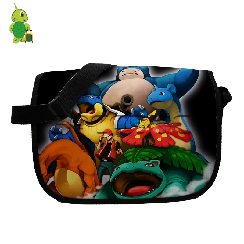 Сумка мессенджер с принтом Pokemon Bulbasaur школьные сумки на плечо для подростков
