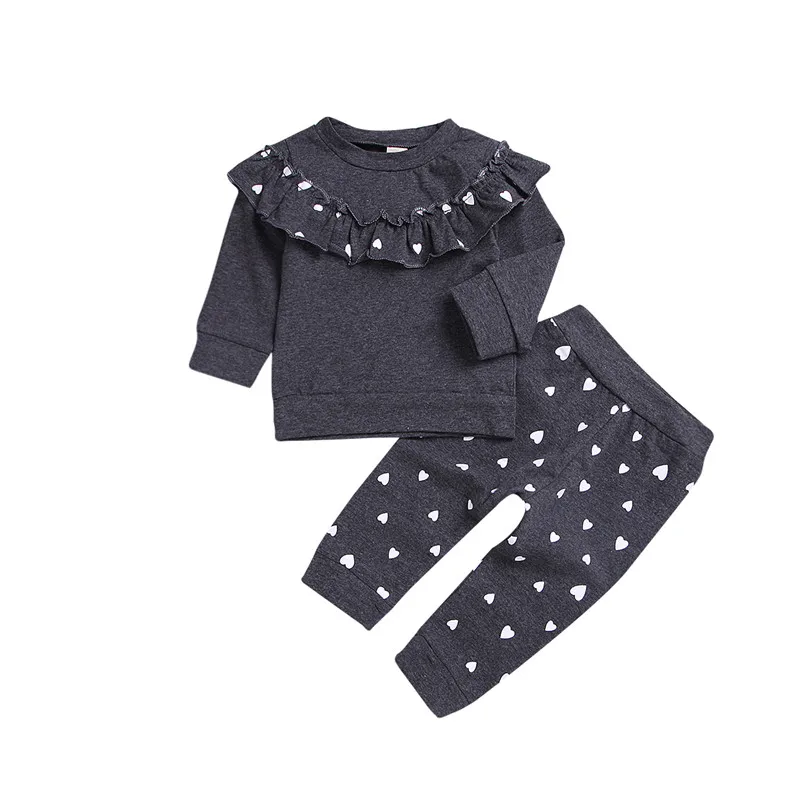 

Newborn girl dot cotton set infantil baby girl clothes long sleeve Pullover Sweatshirt Top+Pant fashion 2019 for daddys girl D30