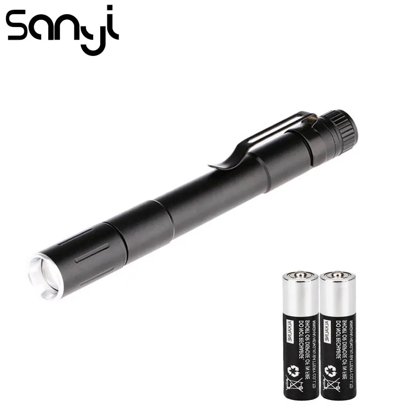 

SANYI XPE LED Flashlight Power by 2*AAA Battery Medical Penlight Torch for Camping Light Portable Lantern Linternas LED