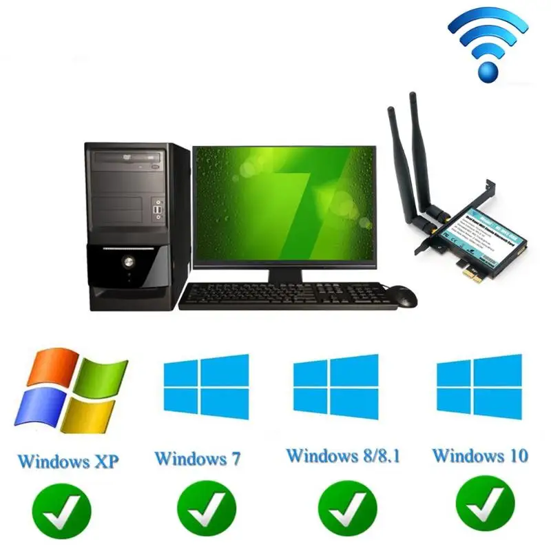 Двухдиапазонный беспроводной WiFi 802.11A/B/G/N/AC + Bluetooth4.0 802.11AC AC1200 карта PCB адаптер для