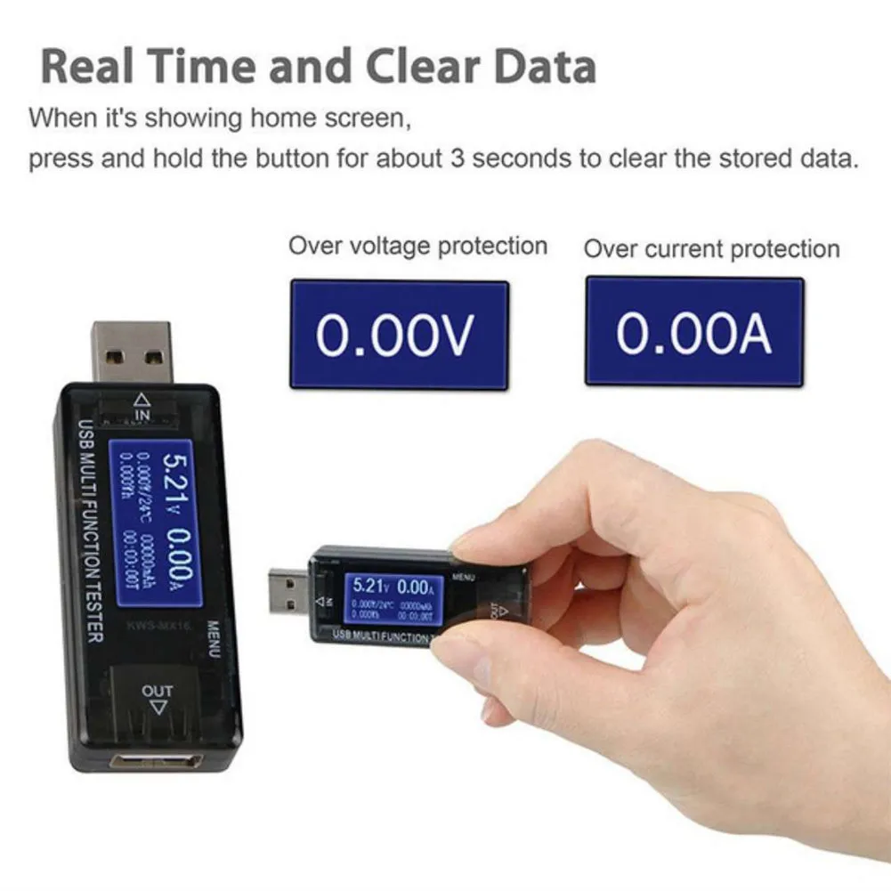 Цифровой USB вольтметр тестер детектор напряжения от QC2.0 до 3 0 быстрая зарядка