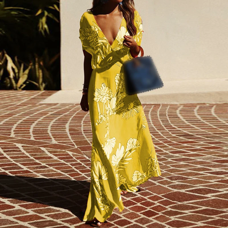 Женское летнее платье макси в стиле бохо вечернее пляжное длинный Повседневный