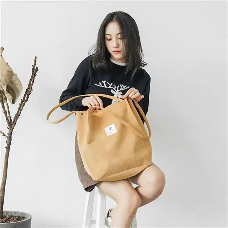 6 цветов парусиновая однотонная сумка для покупок Вельветовая в студенческом