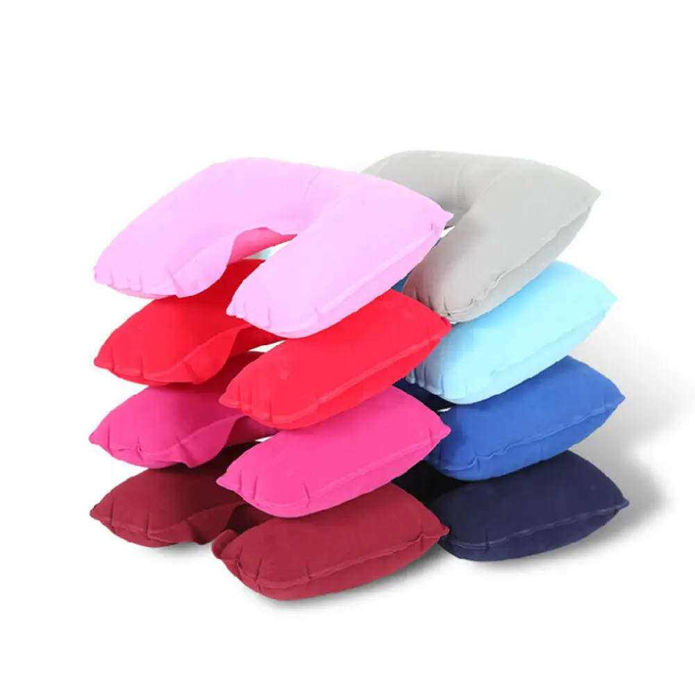 Soft Inflatable U Shape Travel Pillow Air Cushion Neck Rest Compact For Flight Plane Small Flodable | Дом и сад