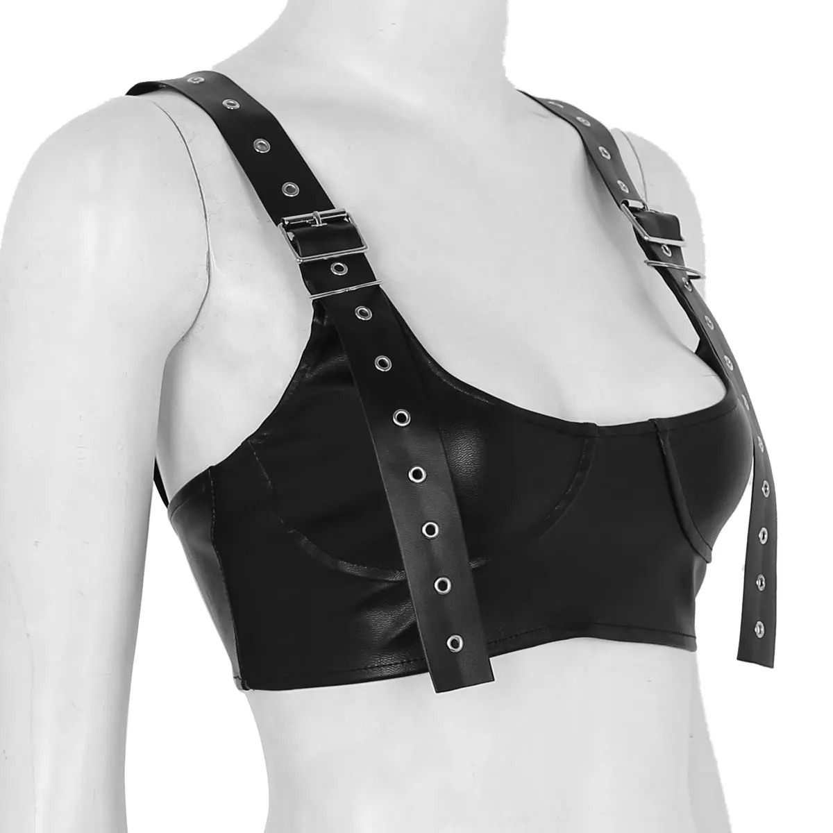 Для женщин девочек кожаный спортивный бюстгальтер-топ Фитнес спортивные