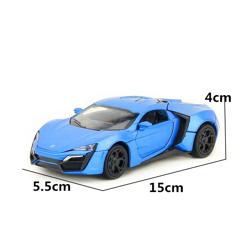 1:32/литая модель игрушечного автомобиля/Lykan Hypersport Super Sport/Pull Back/открывающиеся